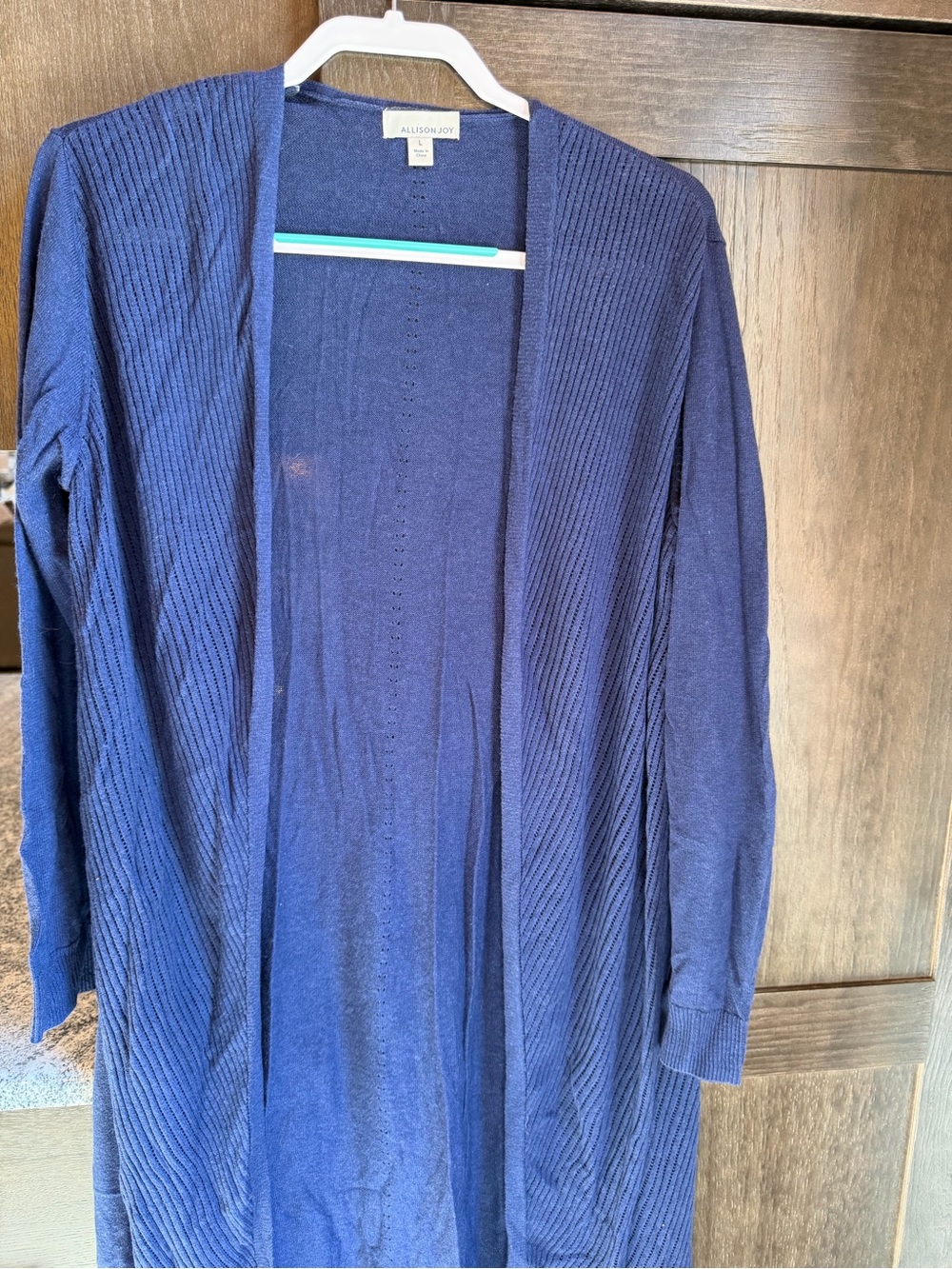 Allison Joy Deep Navy Ribbed Open-Front Cardigan